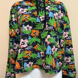 Love Moschino flower stamps sweatshirt with a hoodie